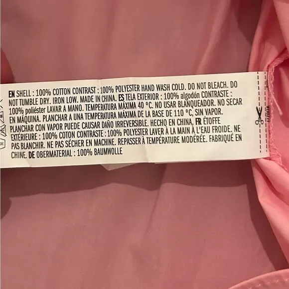 Anthropologie Endless Rose Pink Lace Poplin Bell Sleeve Blouse Large TJ027T - Picture 9 of 14